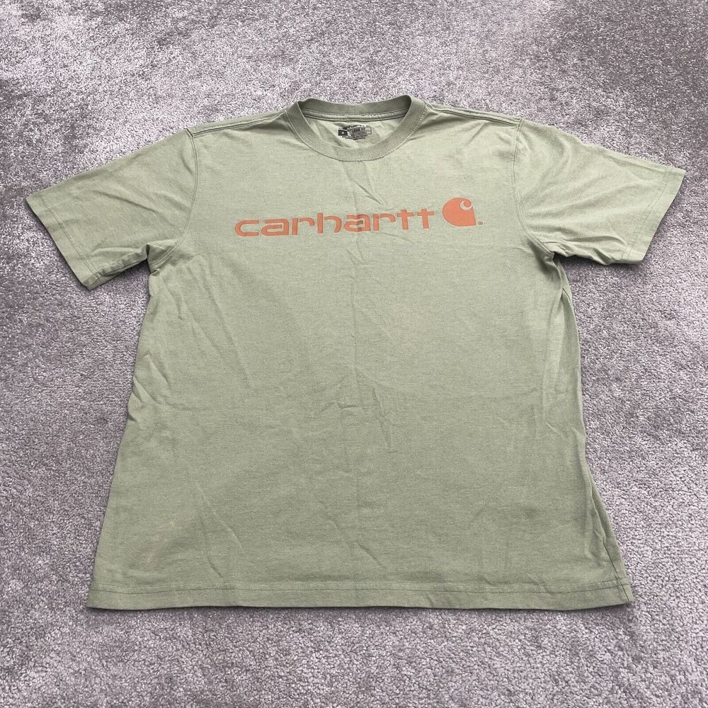 Carhartt Loose Fit Graphic T-Shirt Mens Medium Green Crew Neck Cotton Casual Tee